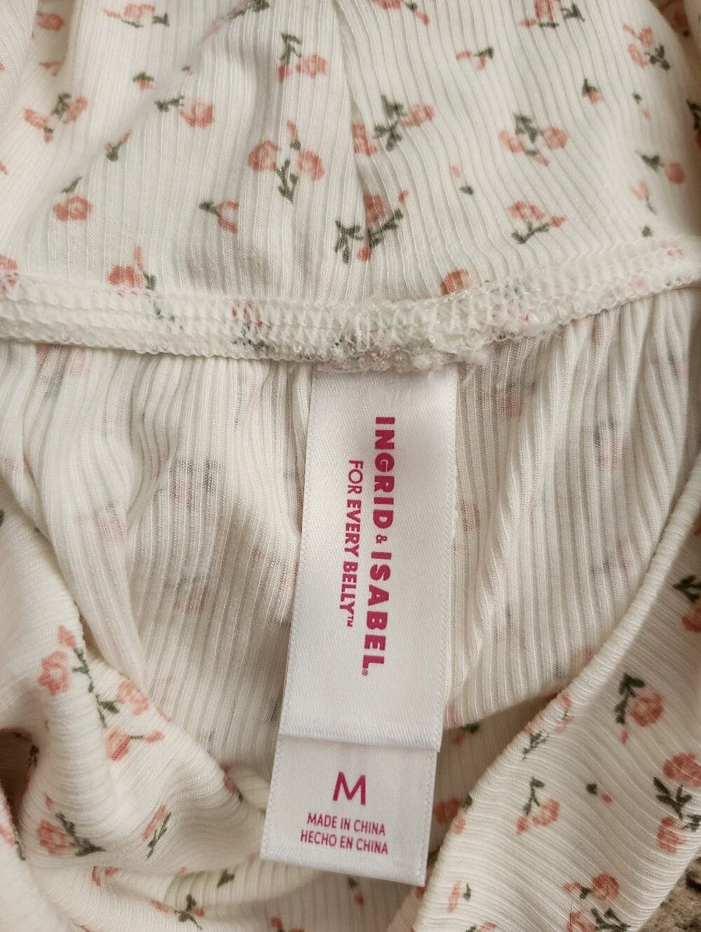 Ingrid & Isabel White Floral Maternity Pajama / Lounge Shorts